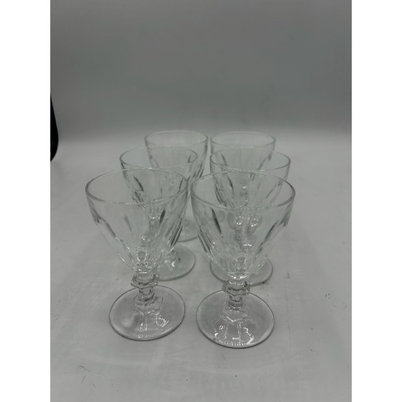 Vtg VAL‎ ST LAMBERT Riviera Sherry Liqueur Crystal Clear Stem Glass 4